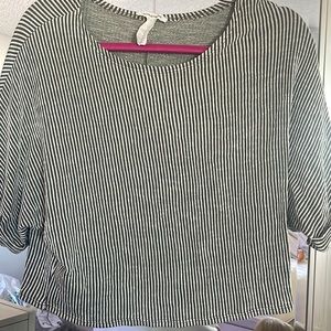 Green and white stripe top